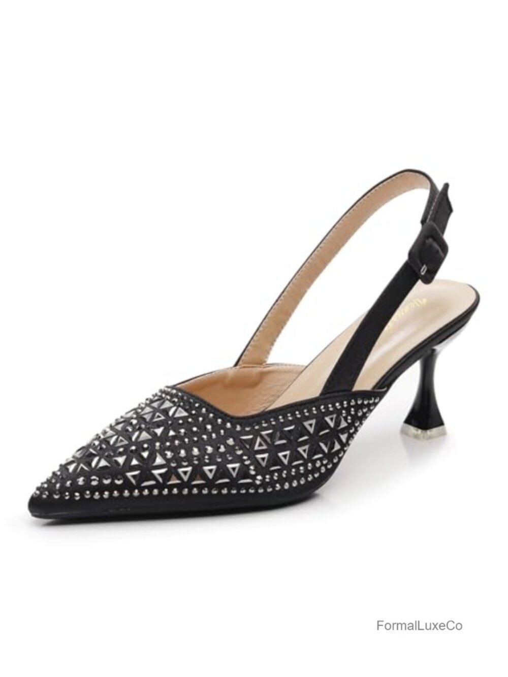 Slingback Kitten Heel Pointed Toe Pump Metal Ornament